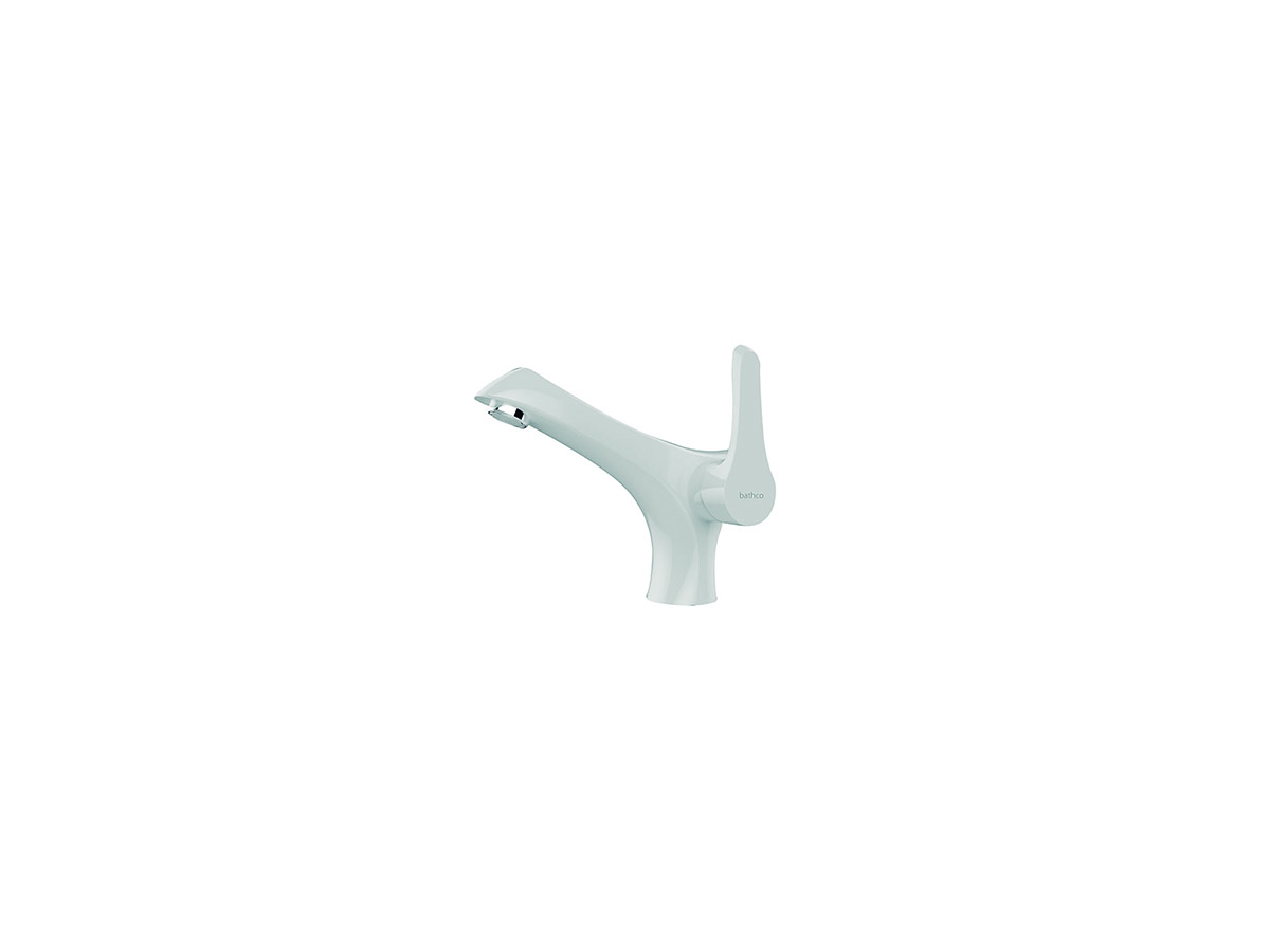 White single lever basin mixer - V Series