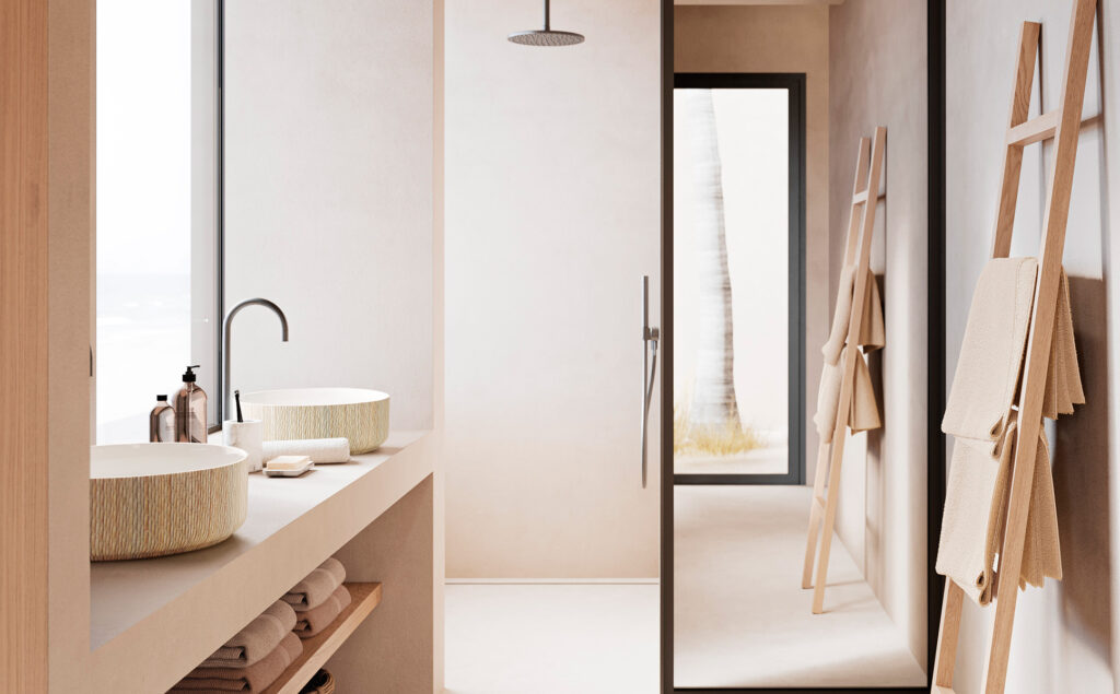 Las formas de la naturaleza y las fibras naturales decoran los lavabos de porcelana de Bathco